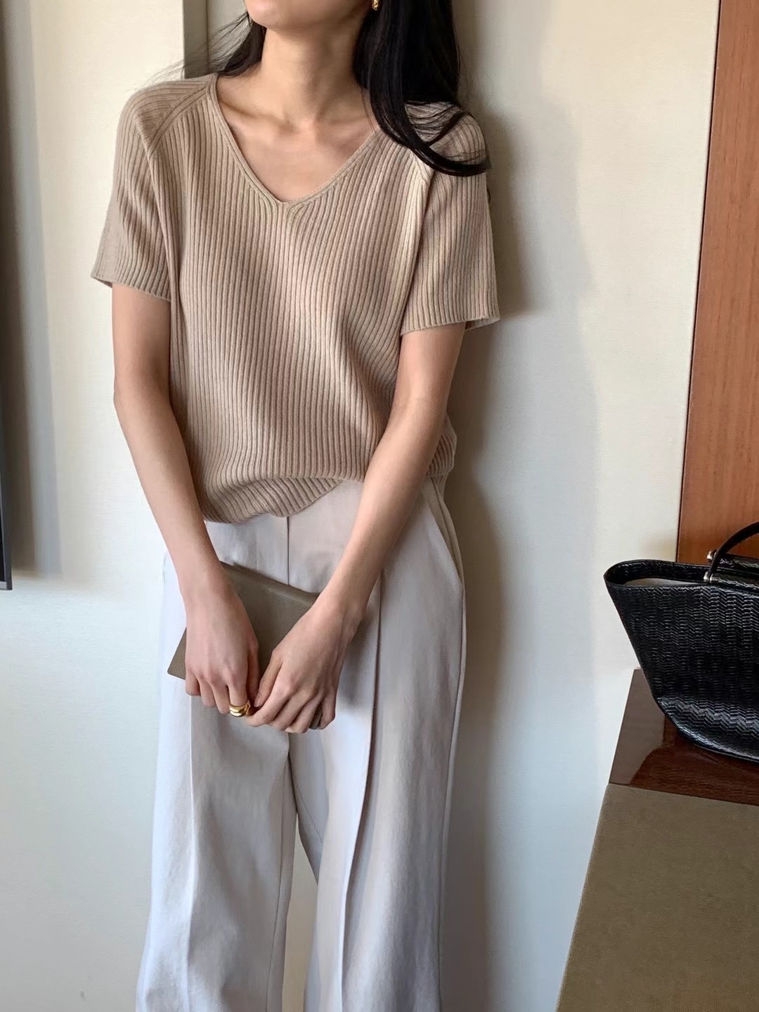 RING OF NOI韓國直郵㊣東大門實拍女裝新款職業人氣針織衫RING OF NOI針織衫