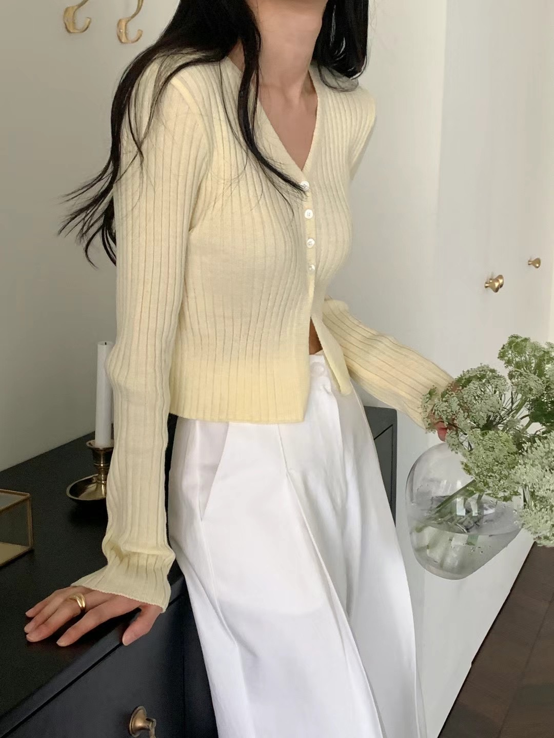 RING OF NOI韓國直郵㊣東大門實拍女裝新款職業熱賣針織衫RING OF NOI針織衫