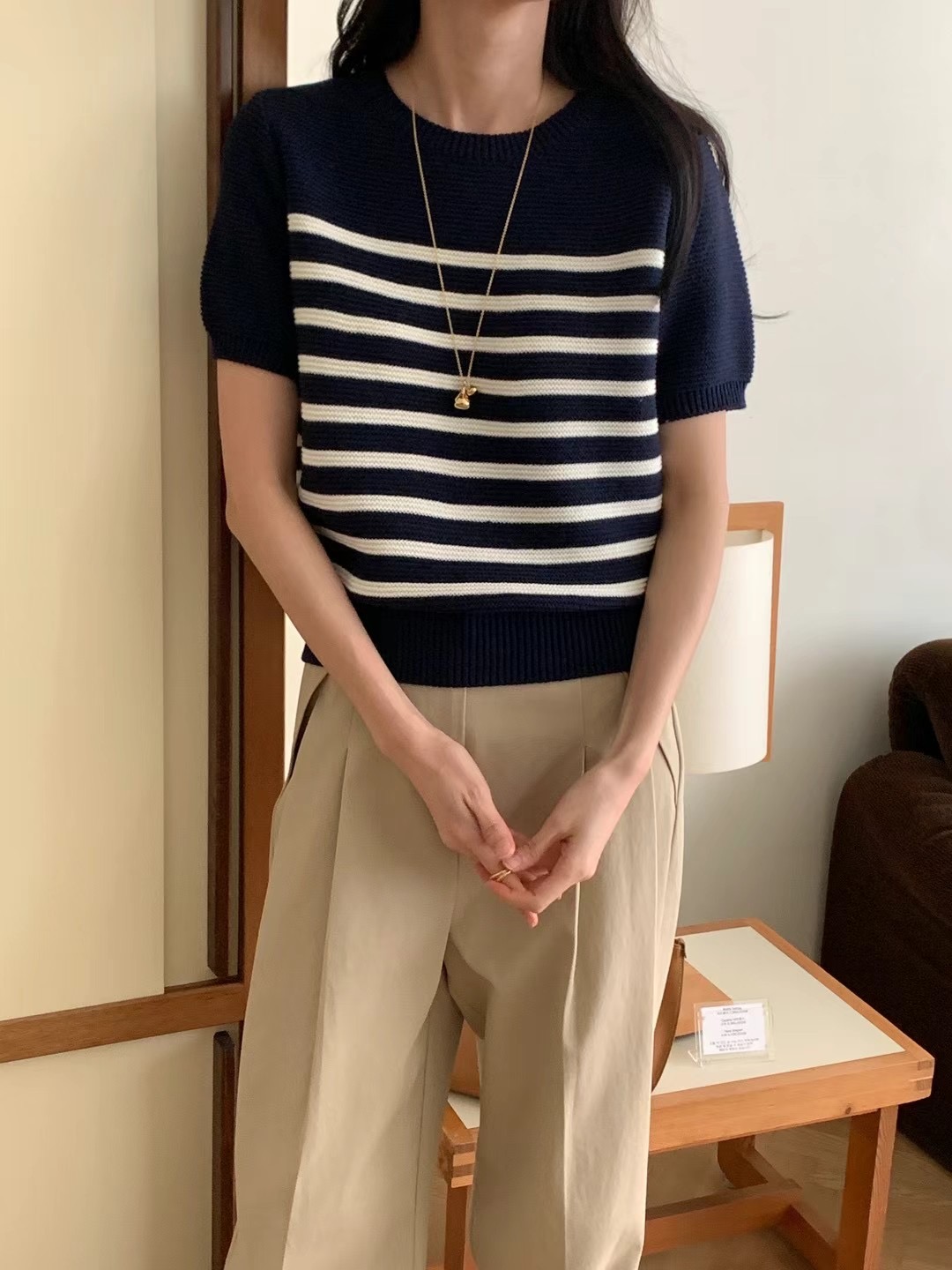 RING OF NOI韓國㊣直郵東大門代購女裝新品時尚休閑針織衫RING OF NOI針織衫圖色2