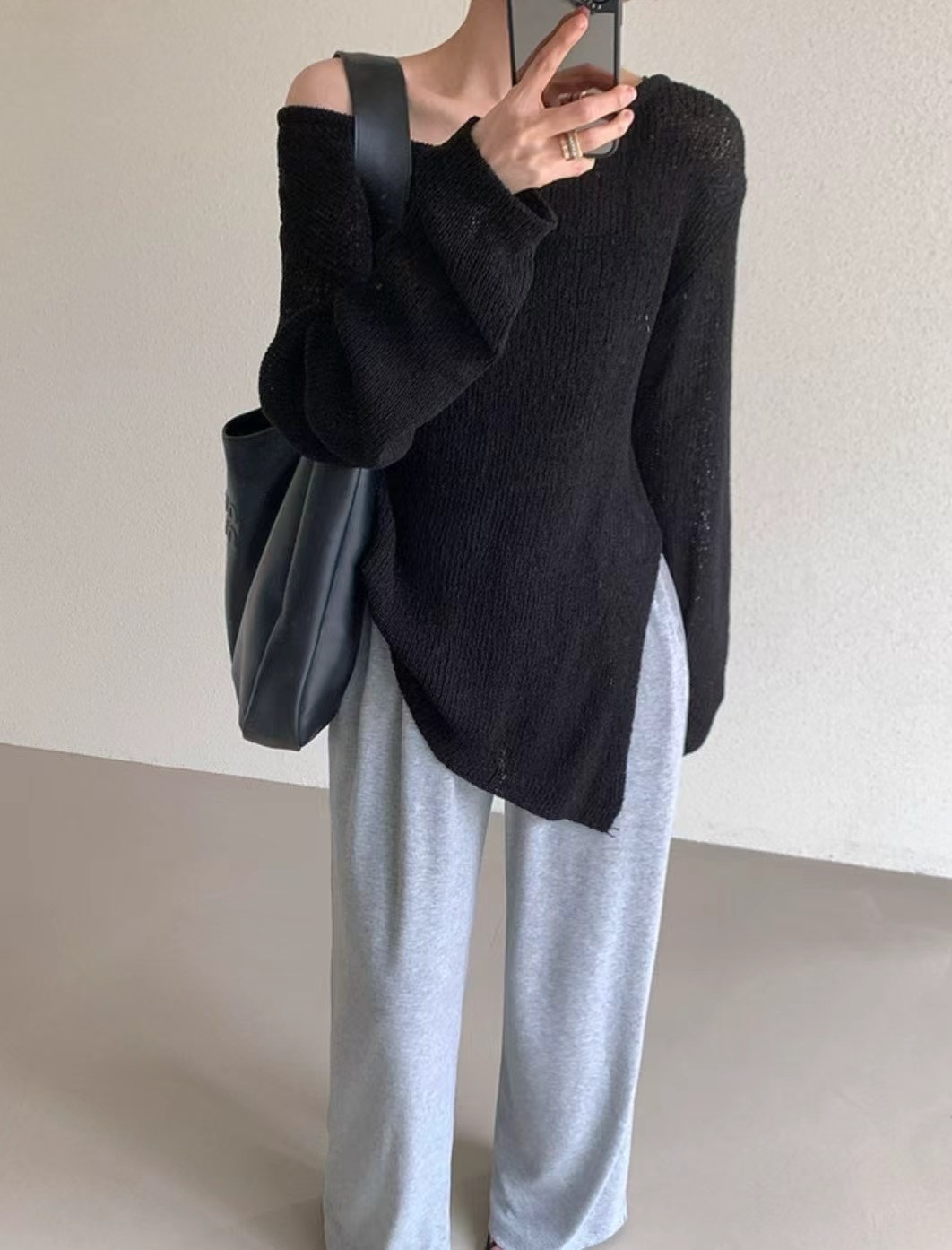PLUS82韓國㊣直郵東大門代購女裝新款休閑職業熱賣推薦針織衫PLUS82針織衫圖色2