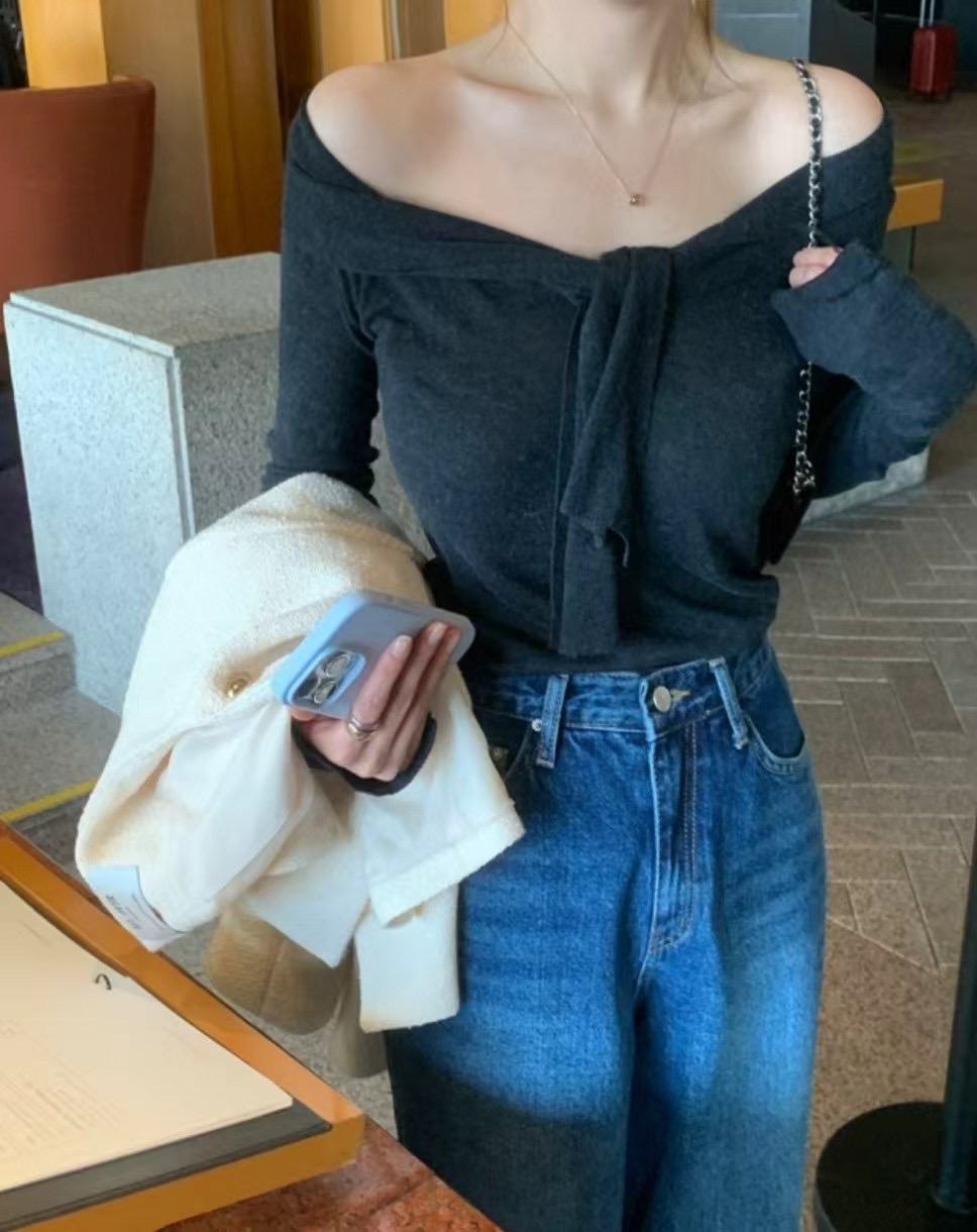 PLUS82直郵韓國代購㊣女裝新款25春夏推薦人氣時尚休閑長袖T恤PLUS82長袖T恤