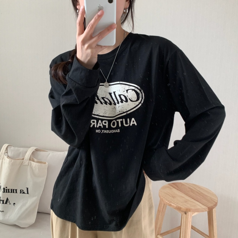 FROMJINI韓國㊣直郵東大門代購女裝新品熱賣休閑推薦長袖T恤FROMJINI長袖T恤