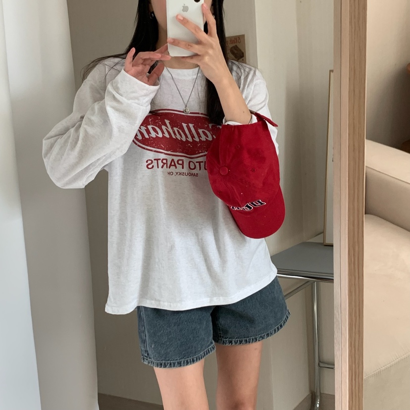 HELLO JINI韓國直郵㊣女裝新款職業25春夏人氣推薦長袖T恤HELLO JINI長袖T恤圖色1