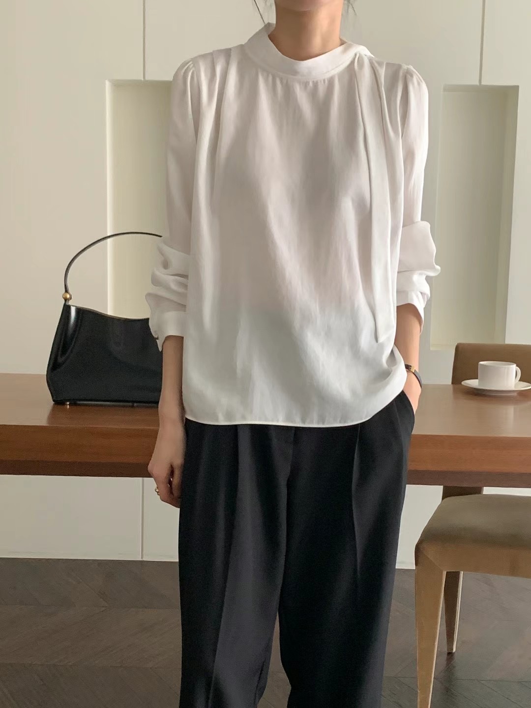 RING OF NOI韓國直郵㊣女裝新品職業休閑推薦人氣襯衫蕾絲衫RING OF NOI襯衫/蕾絲衫