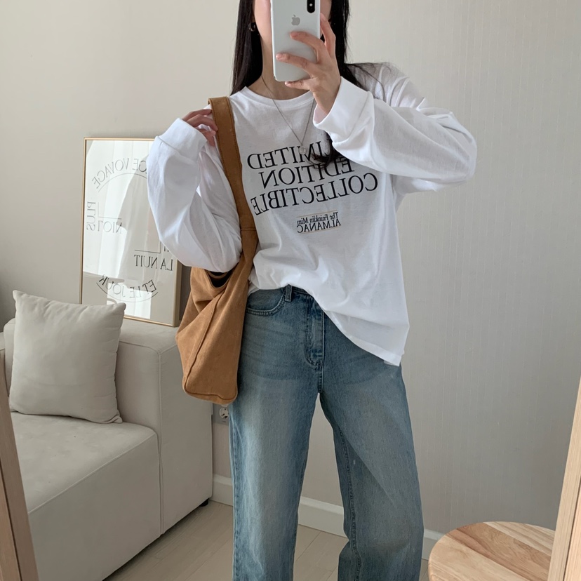 FROMJINI韓國直郵㊣東大門實拍女裝新品人氣時尚25春夏長袖T恤FROMJINI長袖T恤