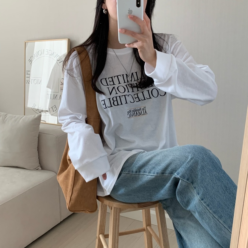 FROMJINI韓國直郵㊣東大門實拍女裝新品人氣時尚25春夏長袖T恤FROMJINI長袖T恤