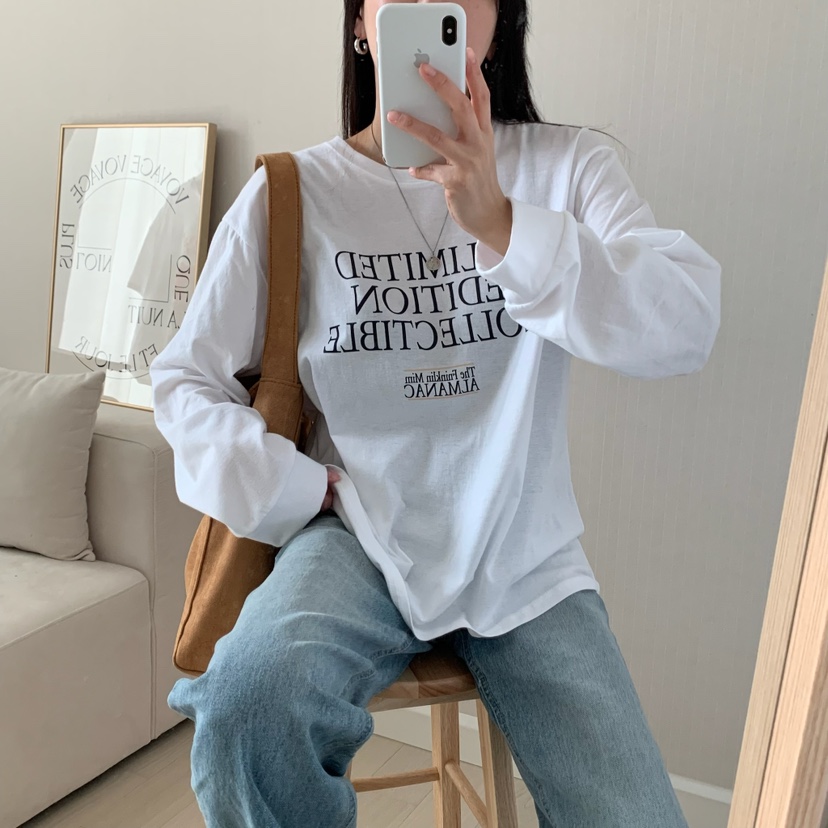 FROMJINI韓國直郵㊣東大門實拍女裝新品人氣時尚25春夏長袖T恤FROMJINI長袖T恤