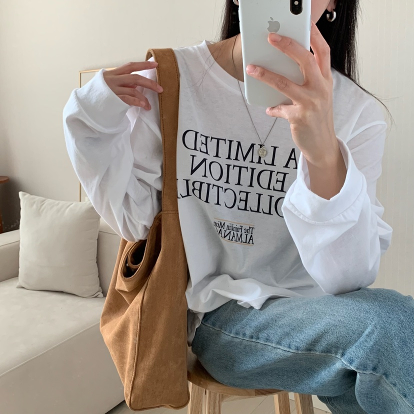 FROMJINI韓國直郵㊣東大門實拍女裝新品人氣時尚25春夏長袖T恤FROMJINI長袖T恤圖色1