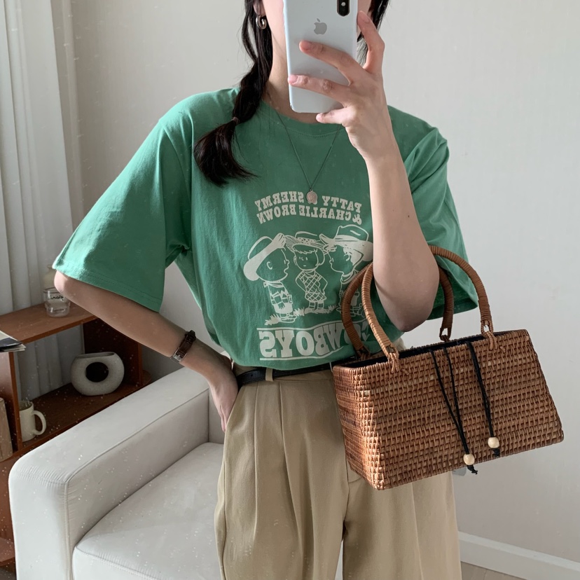 FROMJINI韓國㊣直郵東大門代購女裝新款25春夏熱賣休閑人氣T恤FROMJINIT恤