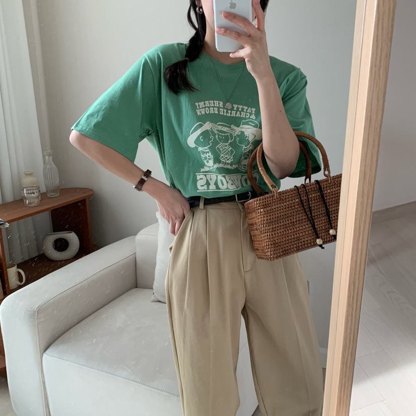 FROMJINI韓國㊣直郵東大門代購女裝新款25春夏熱賣休閑人氣T恤FROMJINIT恤