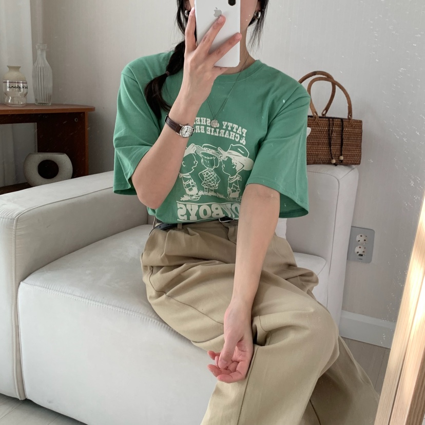 FROMJINI韓國㊣直郵東大門代購女裝新款25春夏熱賣休閑人氣T恤FROMJINIT恤