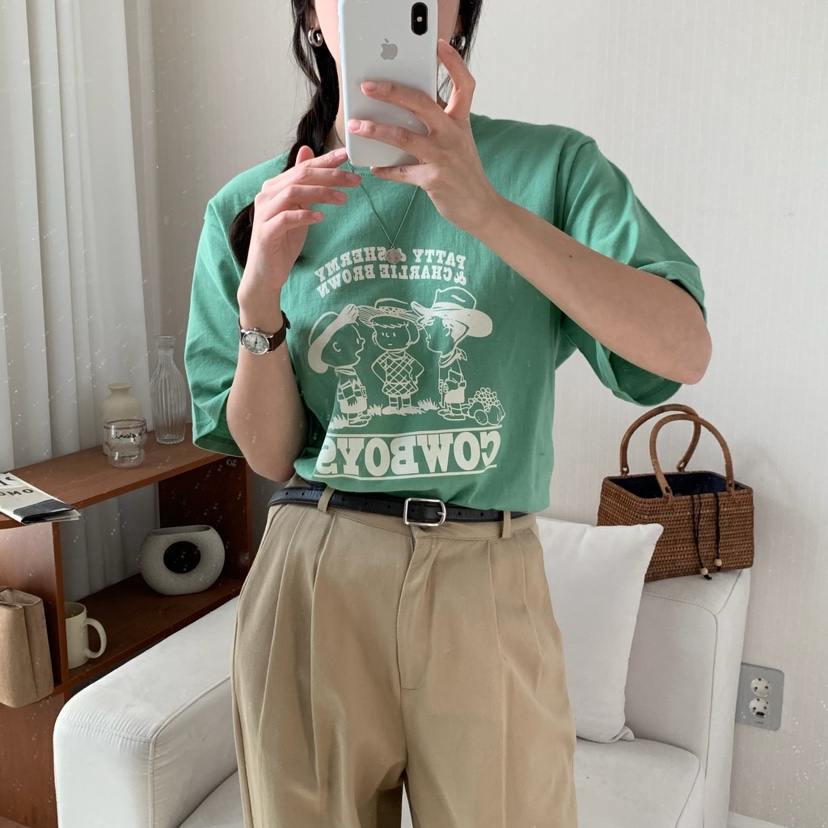 FROMJINI韓國㊣直郵東大門代購女裝新款25春夏熱賣休閑人氣T恤FROMJINIT恤