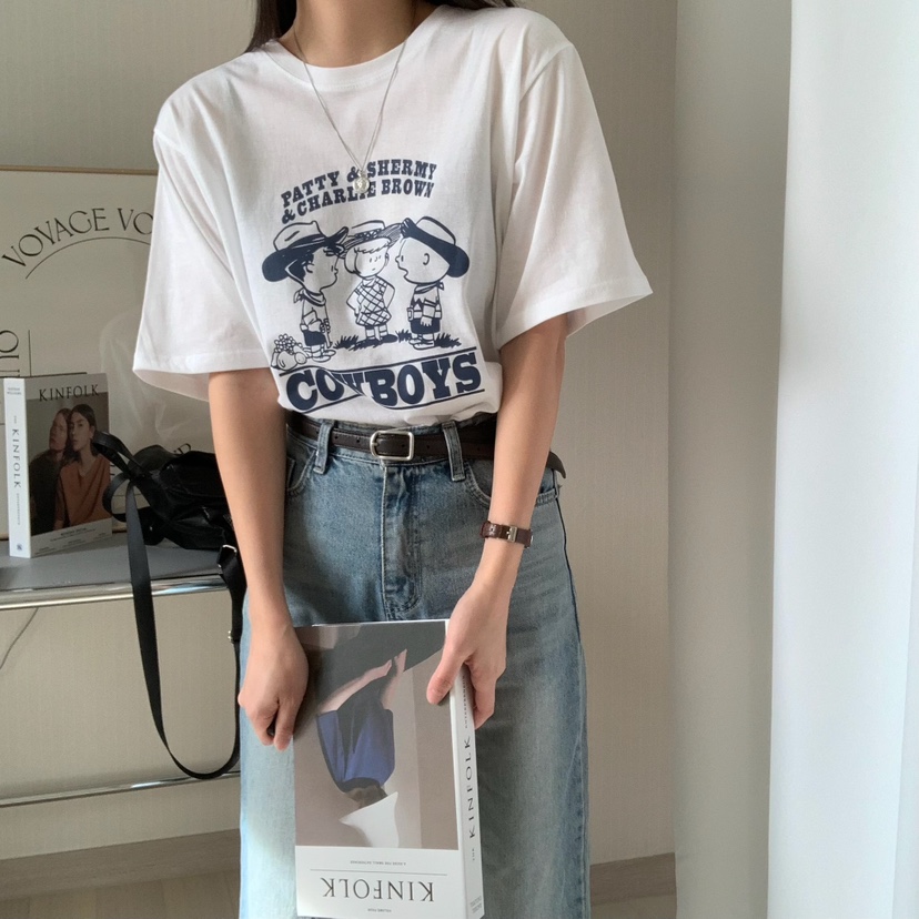 FROMJINI韓國㊣直郵東大門代購女裝新款25春夏熱賣休閑人氣T恤FROMJINIT恤