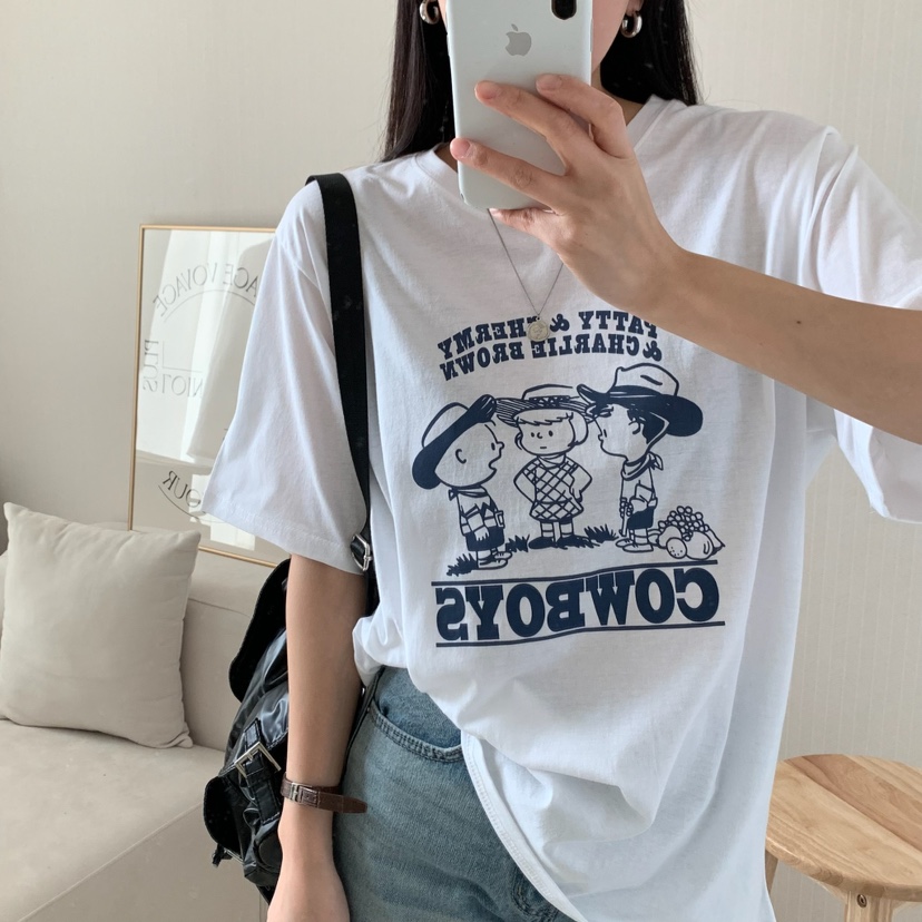 FROMJINI韓國㊣直郵東大門代購女裝新款25春夏熱賣休閑人氣T恤FROMJINIT恤