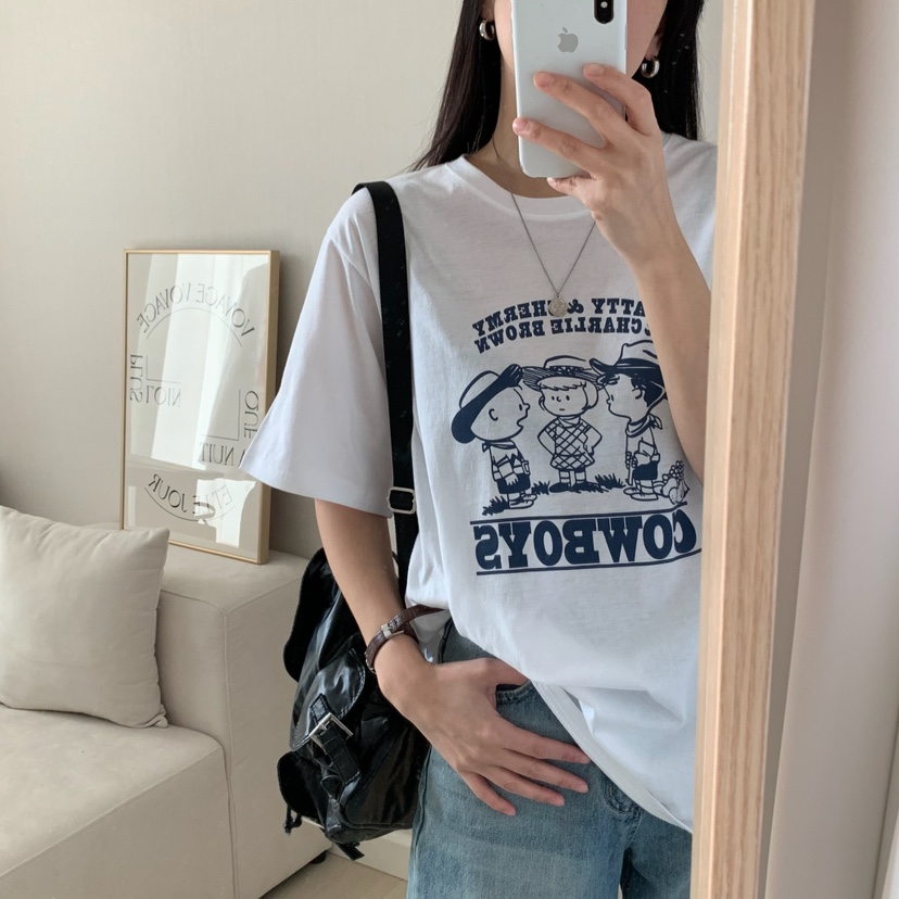 FROMJINI韓國㊣直郵東大門代購女裝新款25春夏熱賣休閑人氣T恤FROMJINIT恤