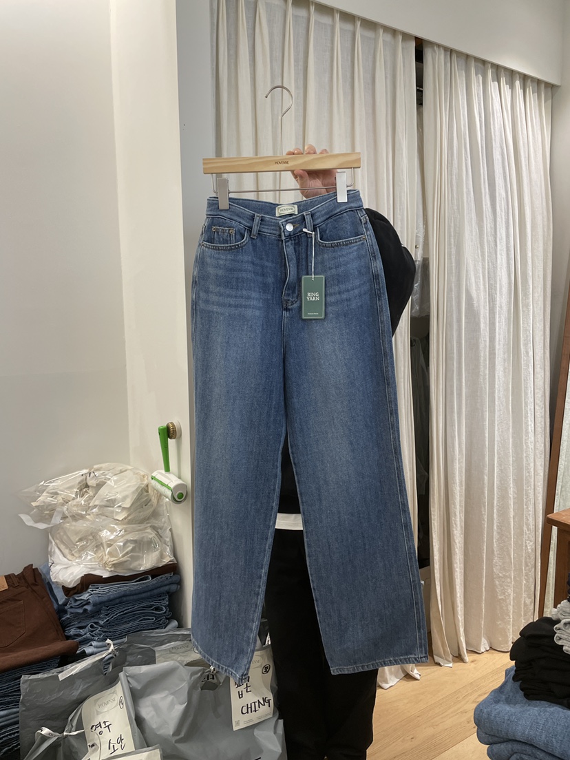 MOVENNE直郵韓國代購㊣女裝新品職業熱賣時尚25春夏休閑牛仔褲MOVENNE牛仔褲