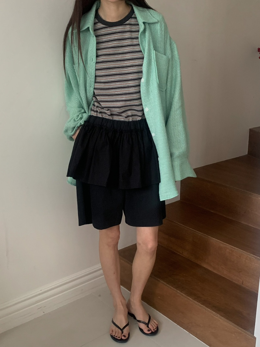 CAMEL-P韓國直郵㊣東大門實拍女裝新品25春夏襯衫蕾絲衫粗花呢Came_l 家襯衫/蕾絲衫