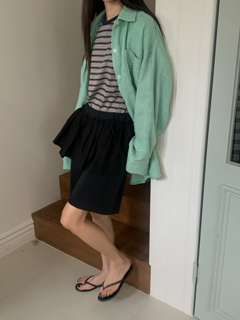 CAMEL-P韓國直郵㊣東大門實拍女裝新品25春夏襯衫蕾絲衫粗花呢Came_l 家襯衫/蕾絲衫