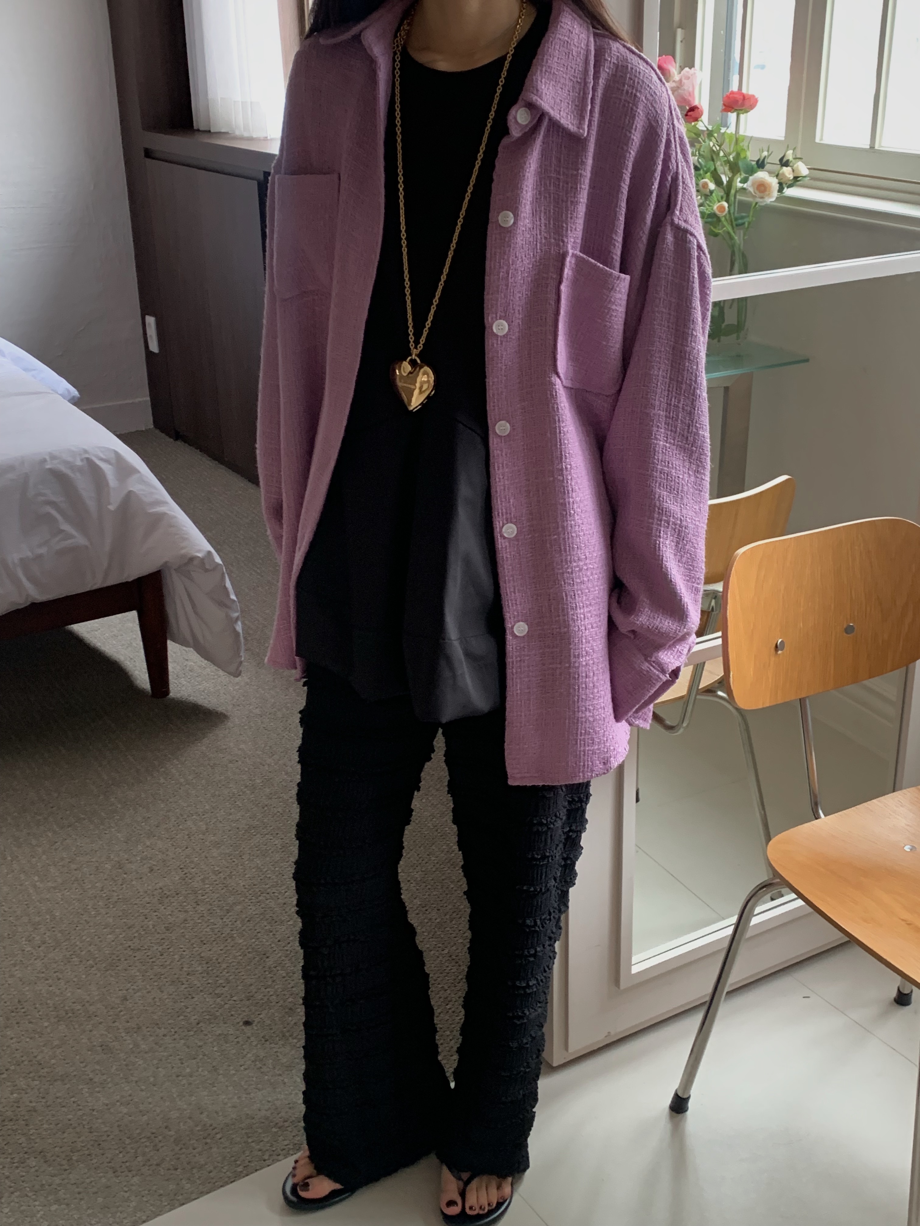 CAMEL-P韓國直郵㊣東大門實拍女裝新品25春夏襯衫蕾絲衫粗花呢Came_l 家襯衫/蕾絲衫