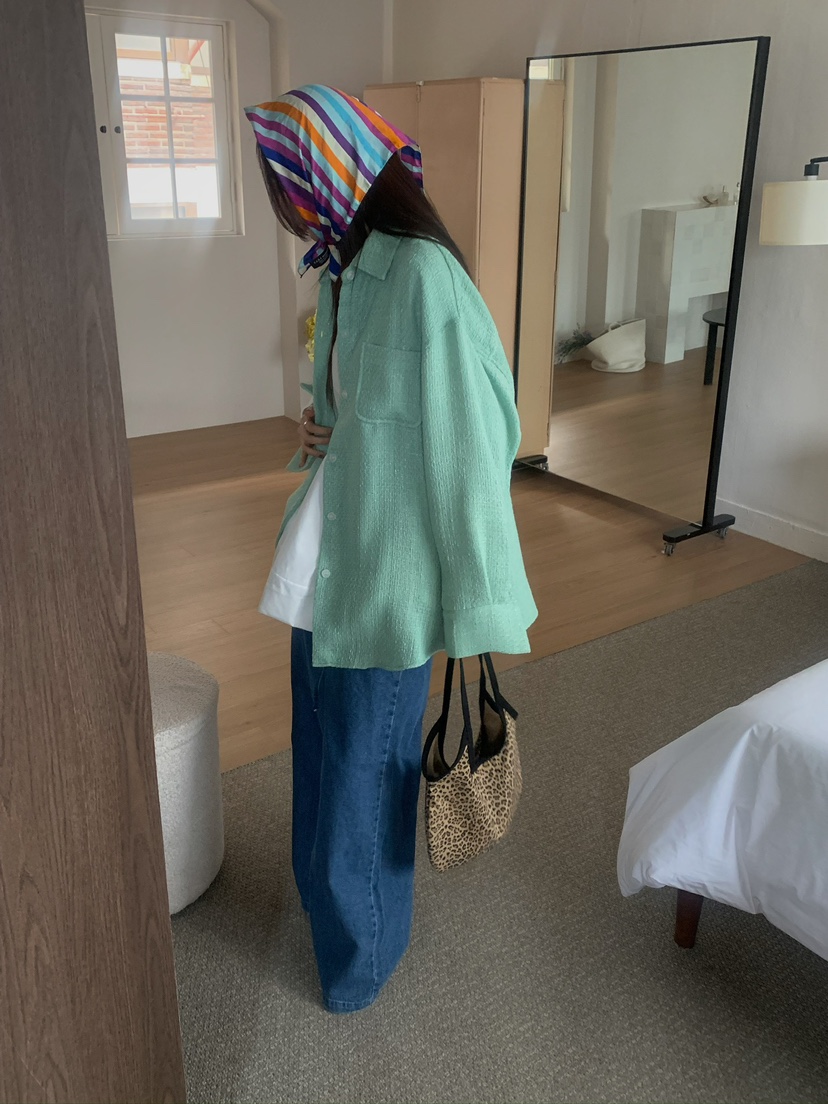 CAMEL-P韓國直郵㊣東大門實拍女裝新品25春夏襯衫蕾絲衫粗花呢Came_l 家襯衫/蕾絲衫