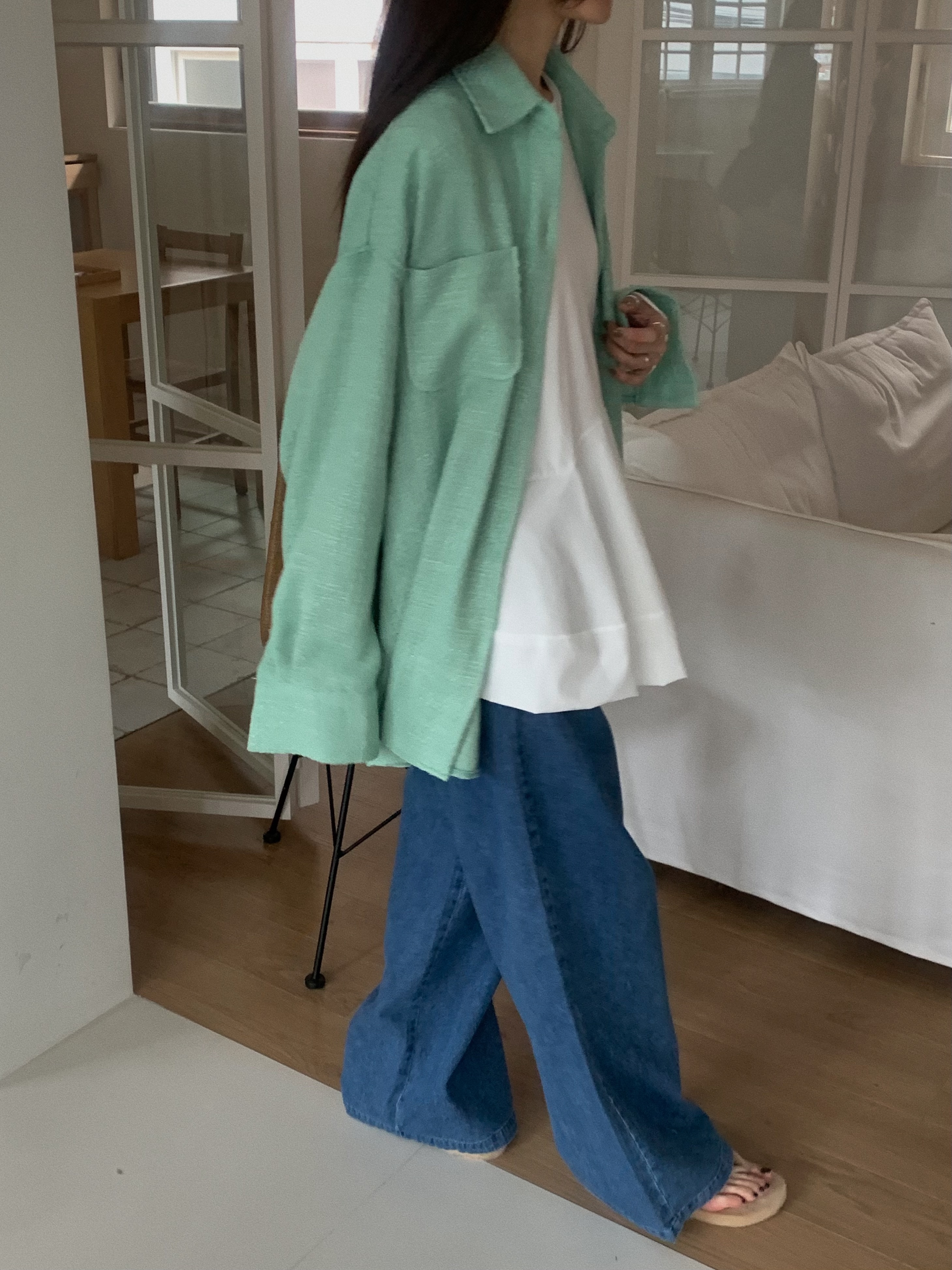 CAMEL-P韓國直郵㊣東大門實拍女裝新品25春夏襯衫蕾絲衫粗花呢Came_l 家襯衫/蕾絲衫