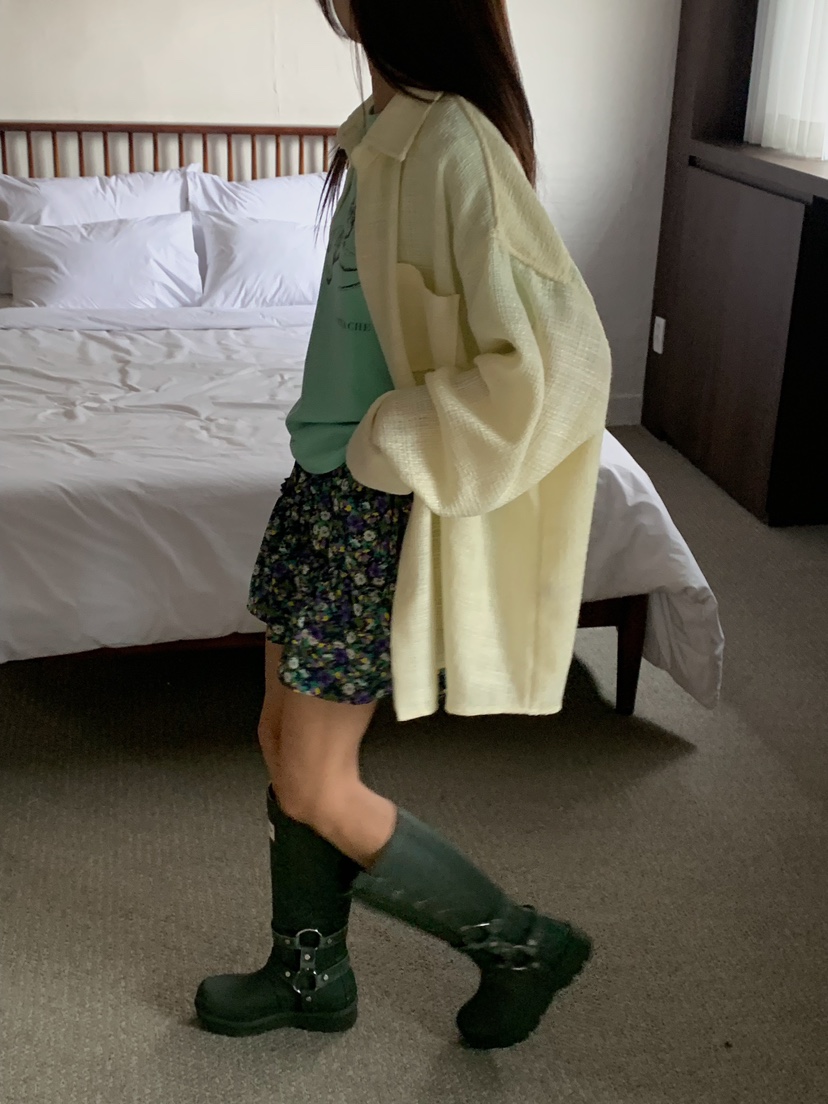 CAMEL-P韓國直郵㊣東大門實拍女裝新品25春夏襯衫蕾絲衫粗花呢Came_l 家襯衫/蕾絲衫