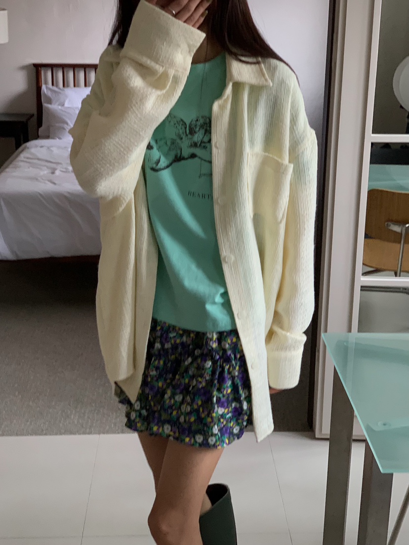 CAMEL-P韓國直郵㊣東大門實拍女裝新品25春夏襯衫蕾絲衫粗花呢Came_l 家襯衫/蕾絲衫