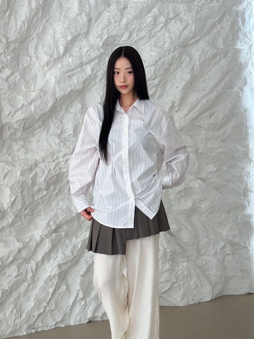 HARZI韓國直郵㊣女裝新品人氣25春夏休閑職業時尚襯衫蕾絲衫HARZI襯衫/蕾絲衫