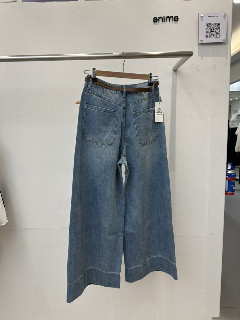 ANIMA韓國㊣直郵東大門代購女裝新品熱賣25春夏牛仔褲套裝腰帶RIETTE牛仔褲