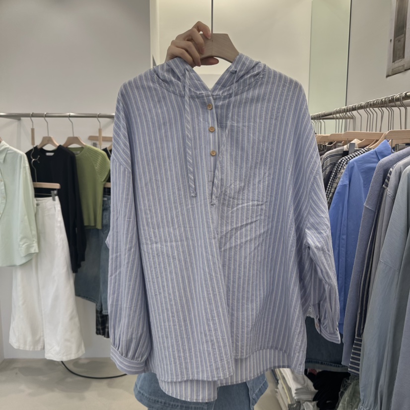 RIVER RAIN直郵韓國代購㊣女裝新品人氣職業襯衫蕾絲衫連帽RIVER RAIN襯衫/蕾絲衫