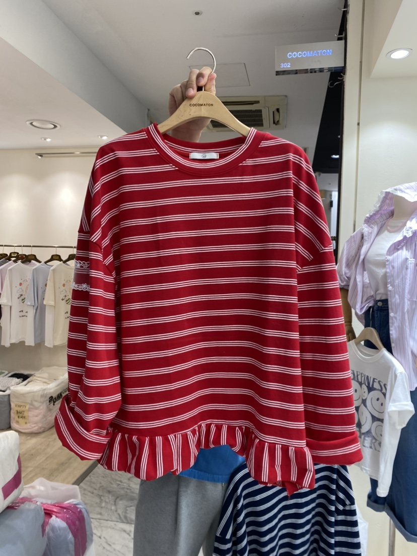 COCOMATON韓國㊣直郵東大門代購女裝新款人氣推薦25春夏長袖T恤COCOMATON長袖T恤