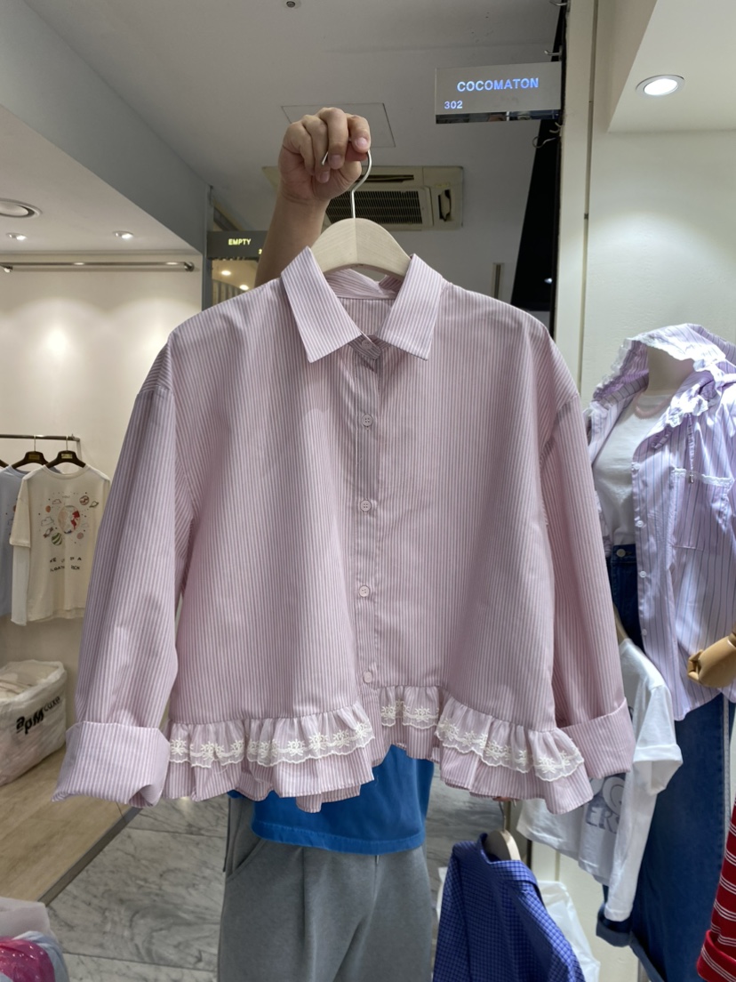 COCOMATON韓國㊣直郵東大門代購女裝新品25春夏人氣襯衫蕾絲衫COCOMATON襯衫/蕾絲衫