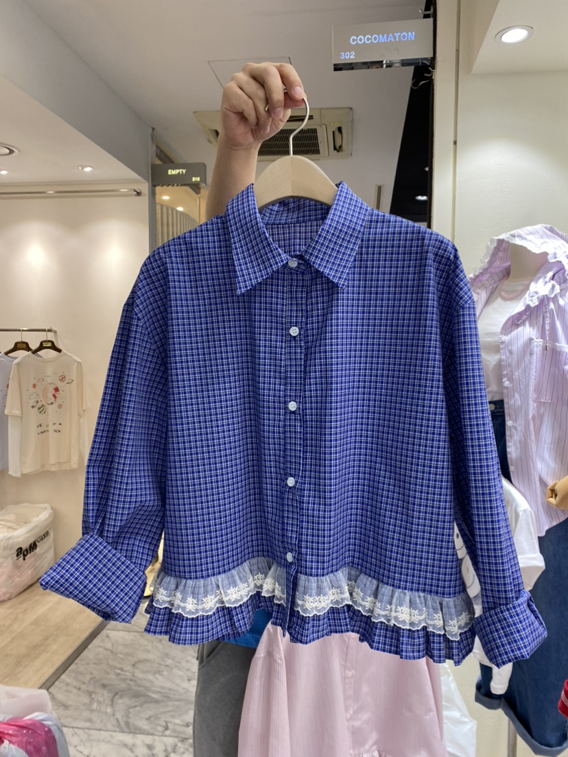 COCOMATON韓國㊣直郵東大門代購女裝新品25春夏人氣襯衫蕾絲衫COCOMATON襯衫/蕾絲衫圖色2