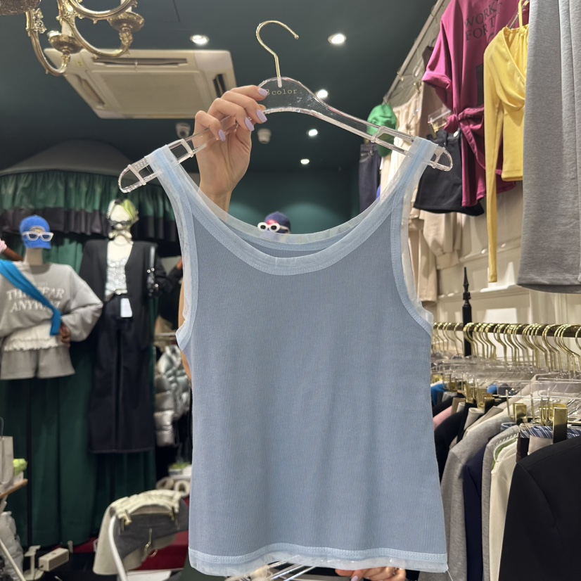 3COLOR(此品牌名稱會遭售假投訴,建議淘寶店鋪商品名稱中不要使用)韓國直郵㊣東大門實拍女裝新款熱賣吊帶背心Three color吊帶/背心圖色2