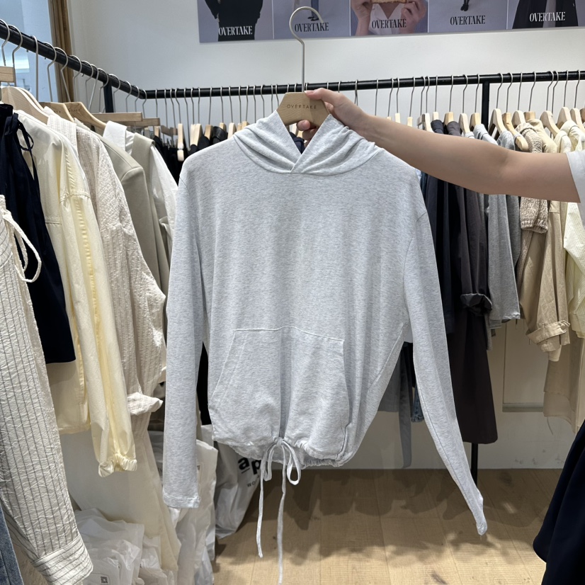 OVERTAKE直郵韓國代購㊣女裝新品熱賣人氣推薦衛衣口袋連帽OVERTAKE衛衣
