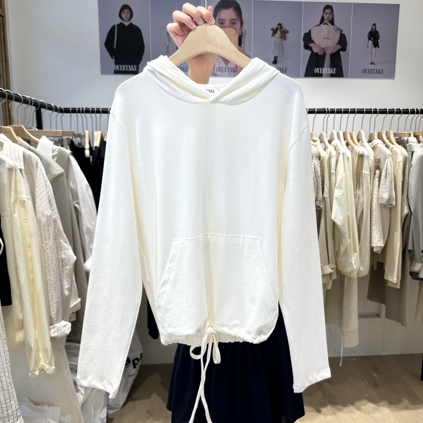 OVERTAKE直郵韓國代購㊣女裝新品熱賣人氣推薦衛衣口袋連帽OVERTAKE衛衣圖色2