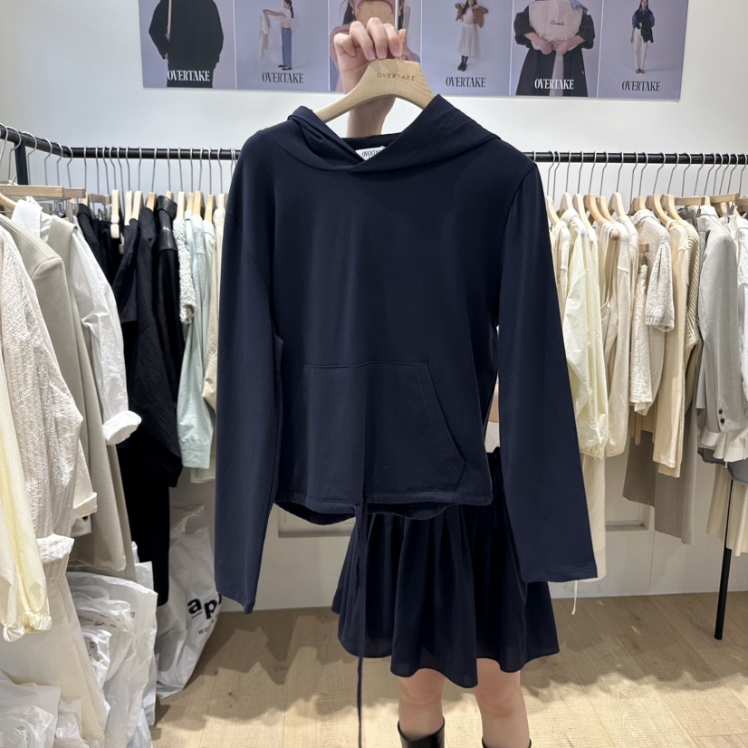 OVERTAKE直郵韓國代購㊣女裝新品熱賣人氣推薦衛衣口袋連帽OVERTAKE衛衣圖色3