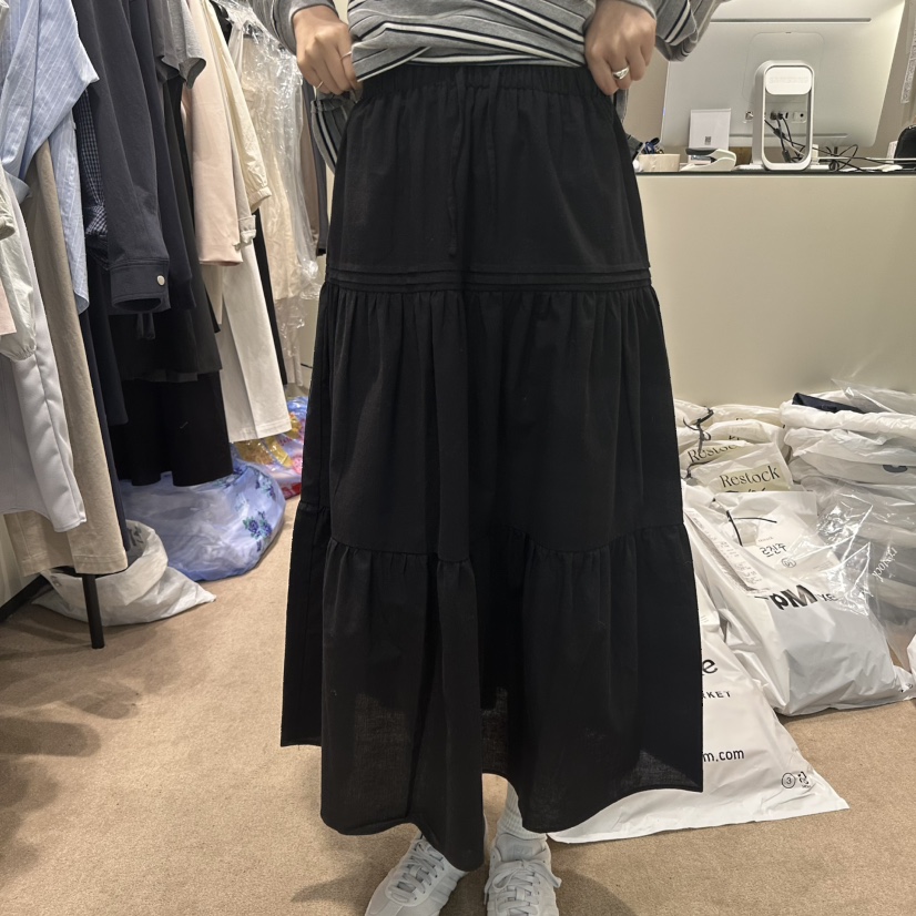 RE STOCK直郵韓國代購㊣女裝新品推薦25春夏時尚熱賣職業長裙RE STOCK長裙圖色2