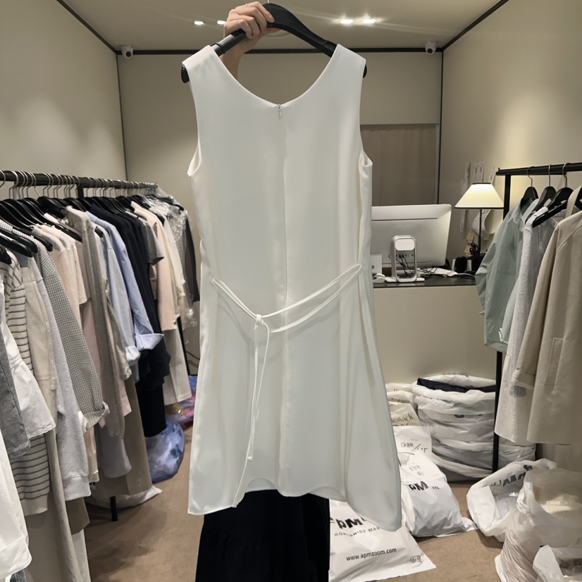 RE STOCK韓國直郵㊣東大門實拍女裝新品25春夏連衣裙含腰繩RE STOCK連衣裙
