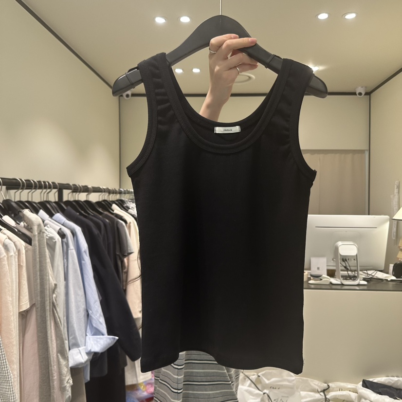 RE STOCK韓國直郵㊣東大門實拍女裝新品熱賣吊帶背心斜紋布RE STOCK吊帶/背心圖色3