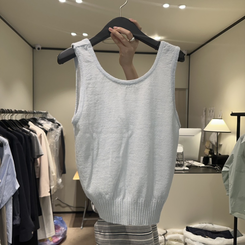 RE STOCK韓國直郵㊣女裝新款休閑熱賣25春夏馬甲不含內搭羊駝RE STOCK馬甲