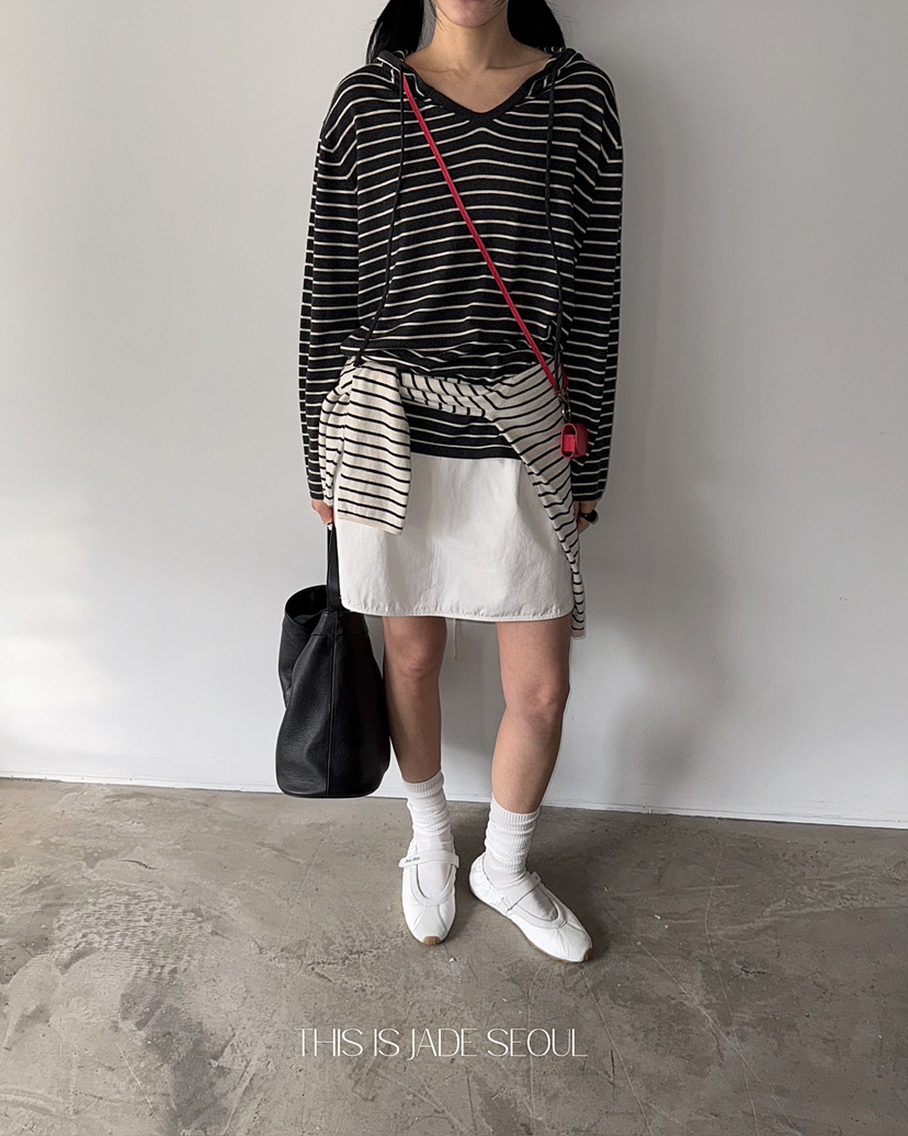 JADEMARKET韓國直郵女士新品熱賣休閑職業25春夏針織衫連帽JADE MARKET針織衫