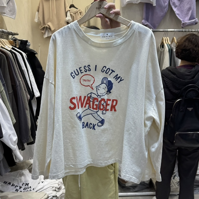 REPLAY東大門實拍女裝新品25春夏推薦真品時尚職業休閑長袖T恤REPLAY長袖T恤圖色1
