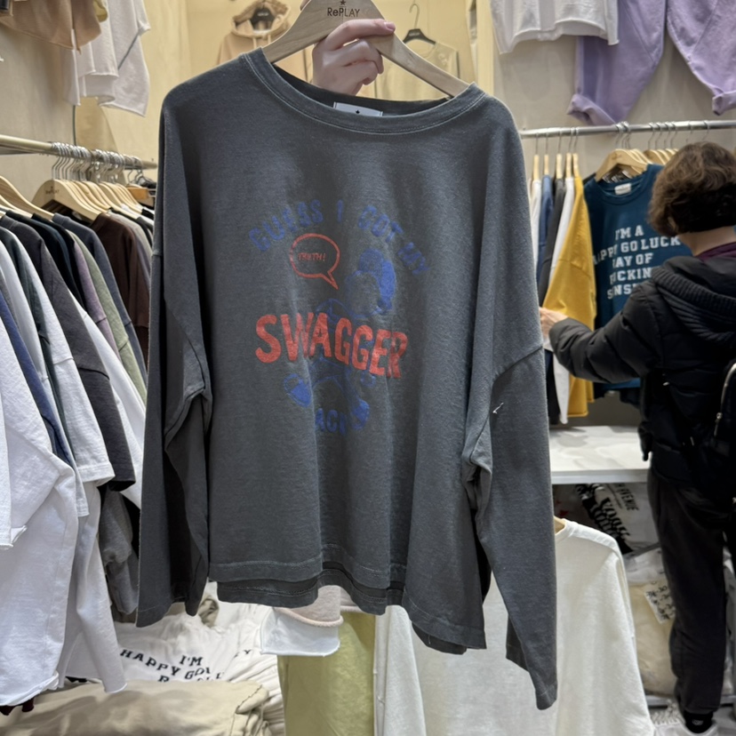 REPLAY東大門實拍女裝新品25春夏推薦真品時尚職業休閑長袖T恤REPLAY長袖T恤圖色2