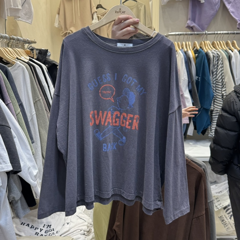 REPLAY東大門實拍女裝新品25春夏推薦真品時尚職業休閑長袖T恤REPLAY長袖T恤圖色4