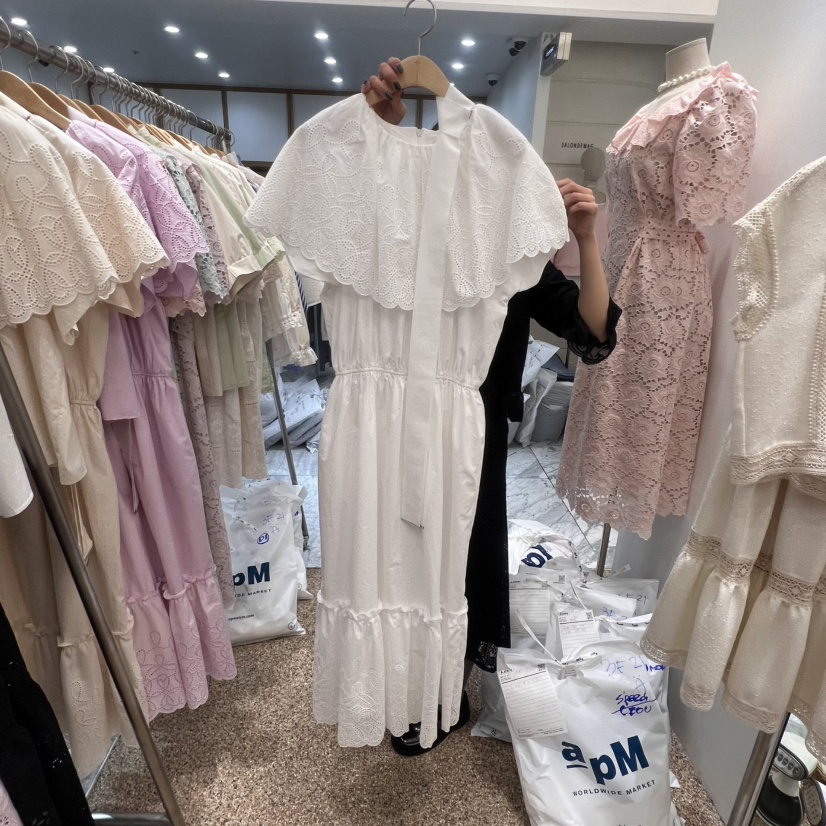 A東大門直郵女士新品真品推薦25春夏職業人氣連衣裙含脖帶斗篷A STORE連衣裙圖色3