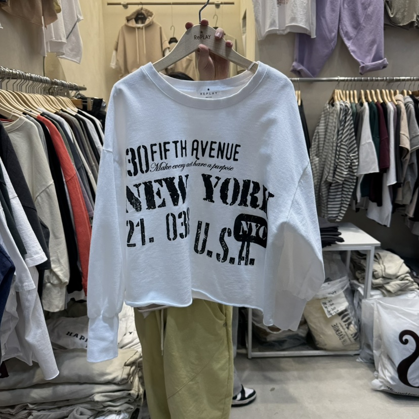 REPLAY東大門代購女裝新款25春夏熱賣推薦人氣時尚真品職業T恤REPLAYT恤圖色1