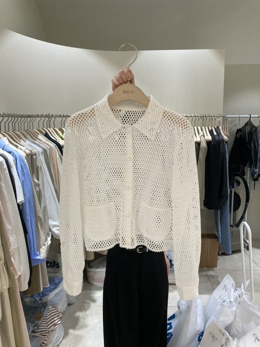 FLEUR-P東大門代購女裝新品真品25春夏人氣襯衫蕾絲衫開衫FLEUR襯衫/蕾絲衫