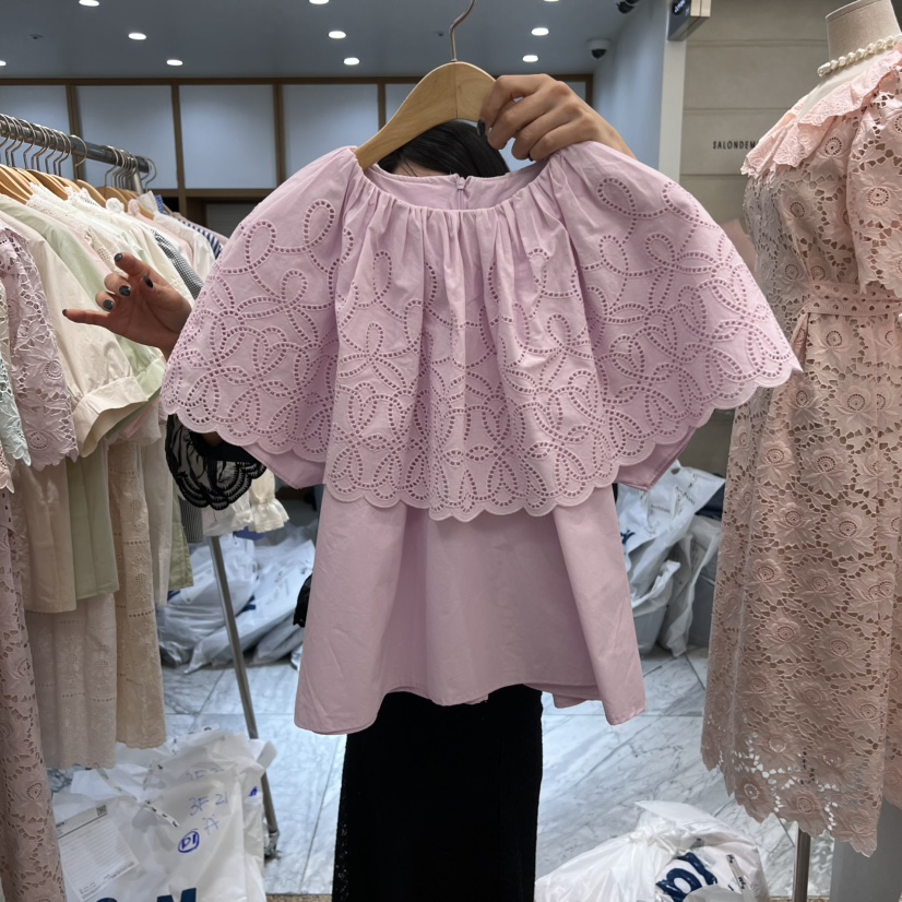 A東大門直郵女裝新款推薦職業休閑真品時尚人氣襯衫蕾絲衫斗篷A STORE襯衫/蕾絲衫圖色3
