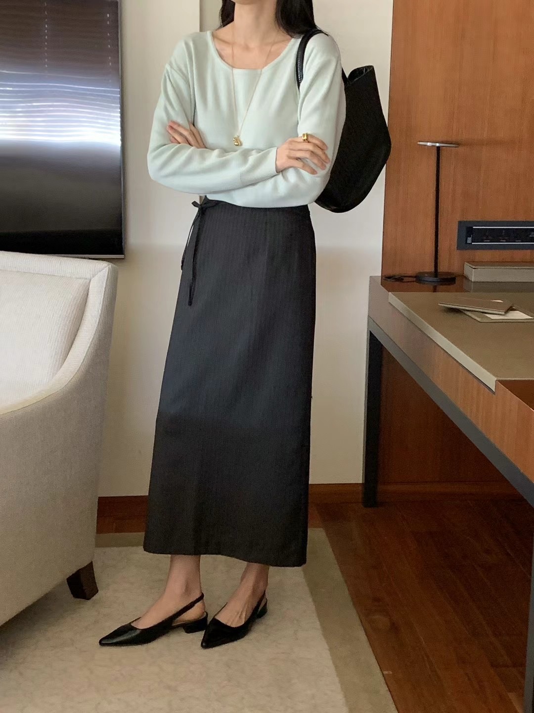 RING OF NOI東大門代購女士新款熱賣休閑時尚推薦職業長裙RING OF NOI長裙
